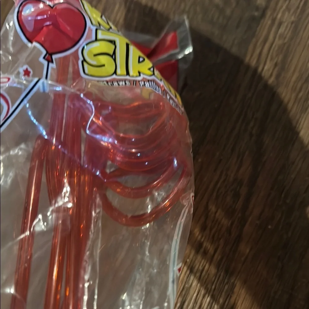 Red Party Heart Straws